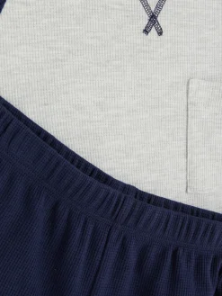 Lange Pyjama Met Wafelprint