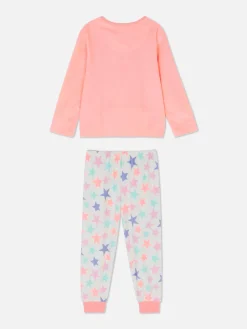 Lange Velours Pyjama Met Regenboog
