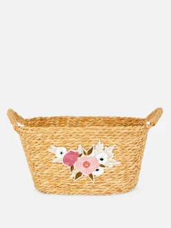 Mand Met Geborduurde Bloemen