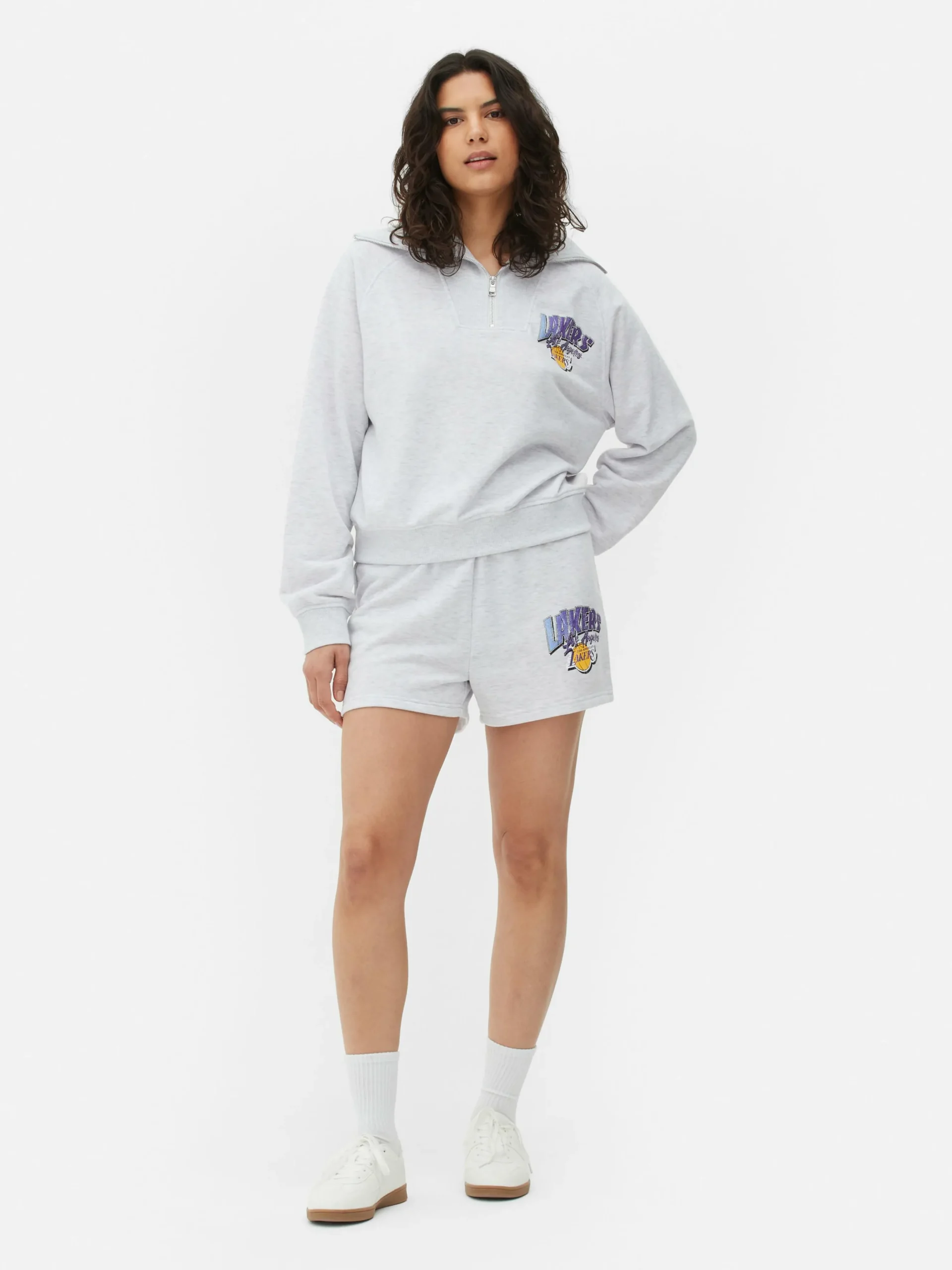 Matchend Sweatshirt Met Halve Rits NBA LA Lakers