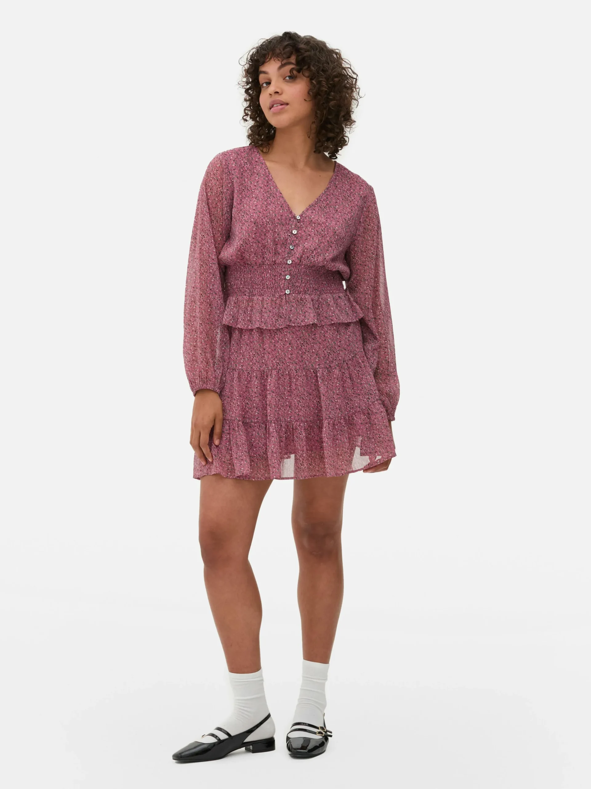 Matchende Gelaagde Minirok Van Chiffon