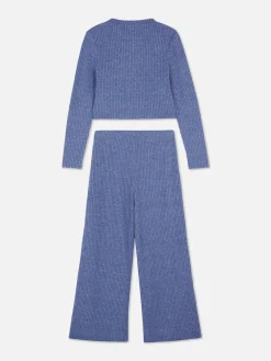 Matchende Geribde Top Met Lange Mouwen En Legging