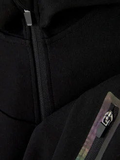 Matchende Hoodie Van Gebonden Stof Met Ritssluiting