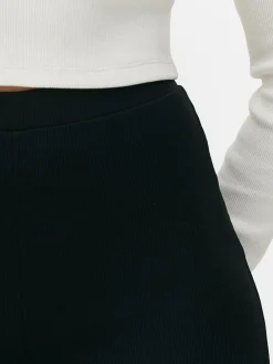 Matchende Legging Van Ribstof, Met Wijde Pijpen
