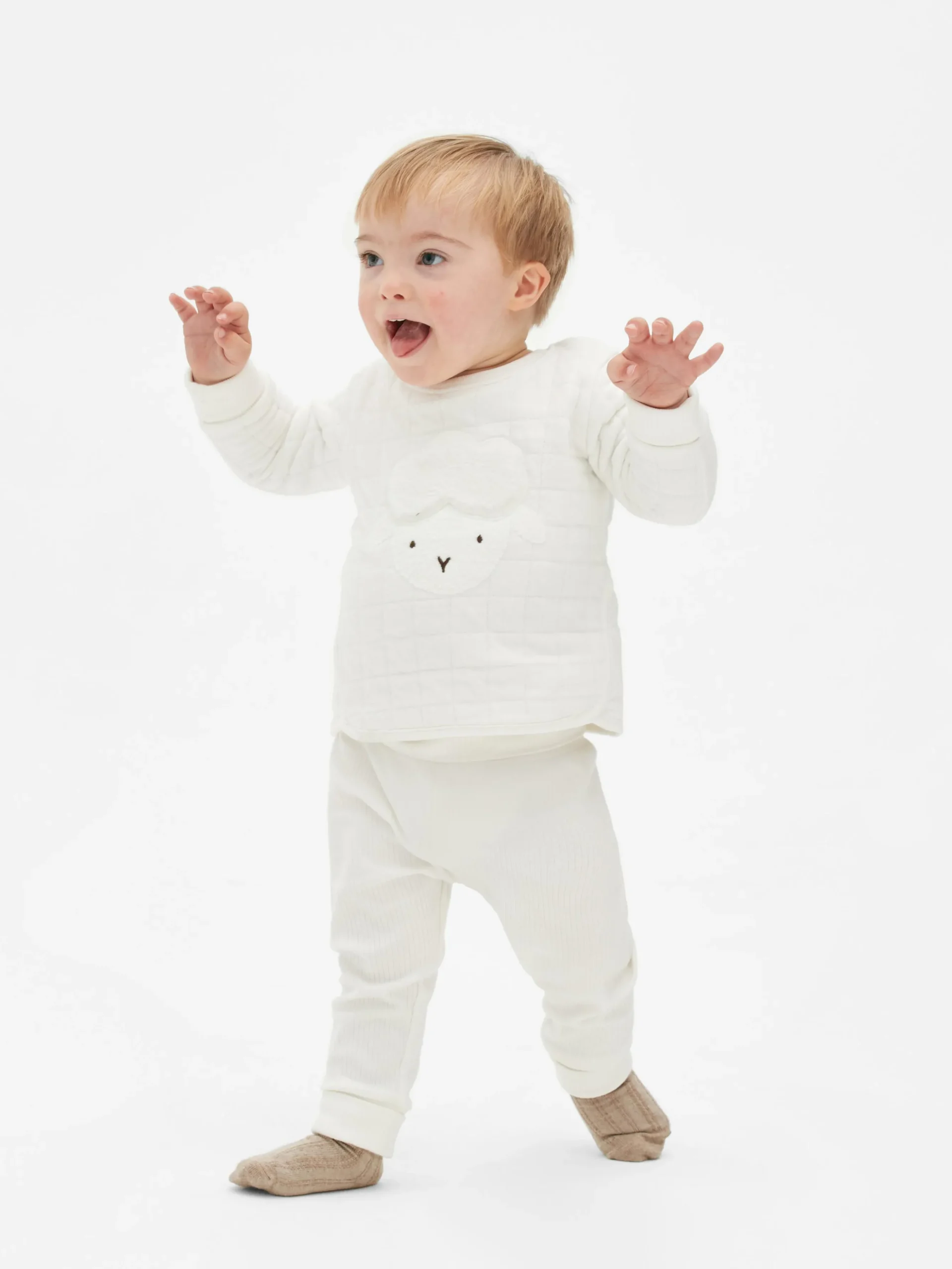 Matchende Set Van Sweatshirt En Legging Met Lammetjesprint