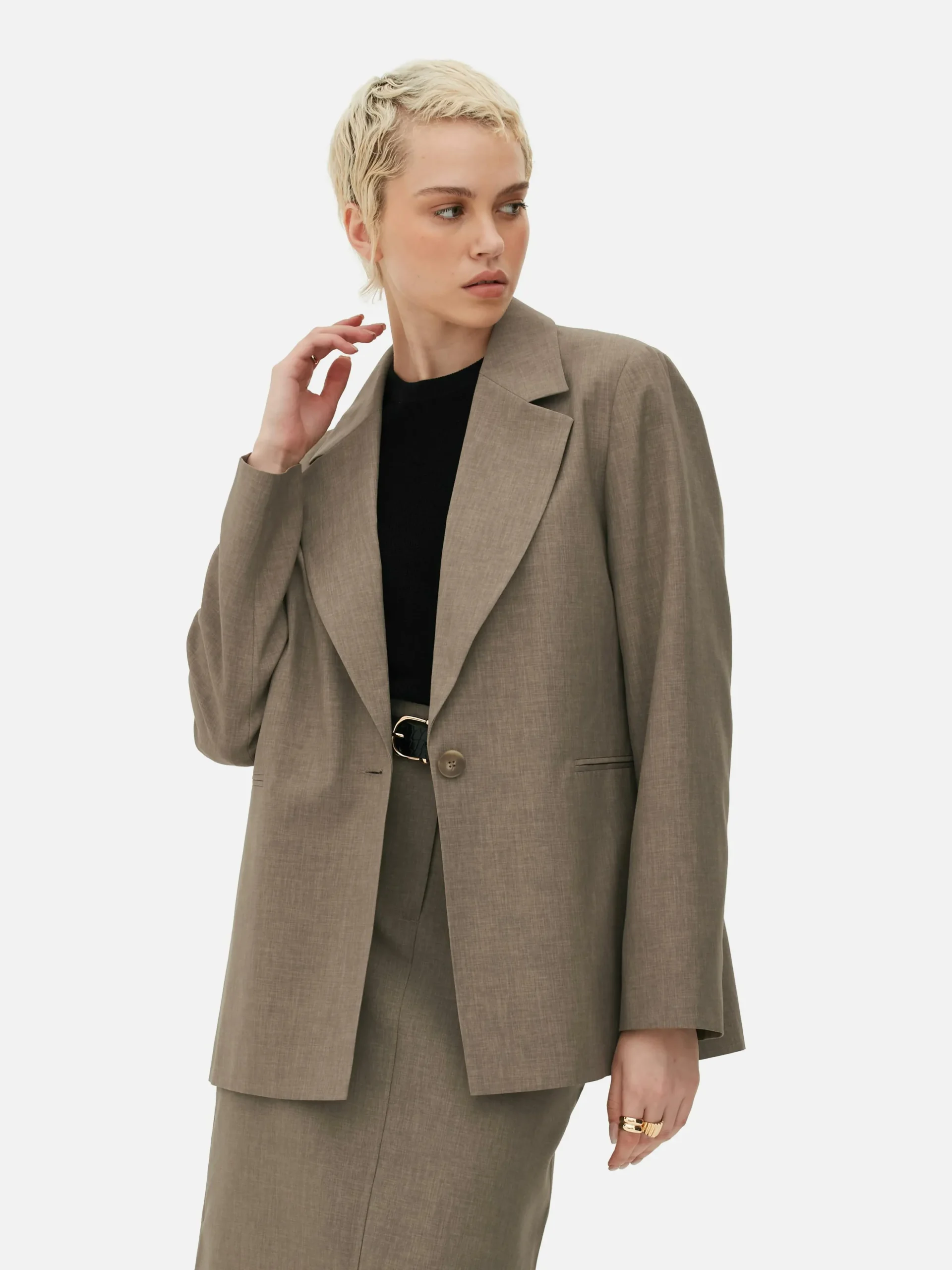 Matchende Single-breasted Oversized Blazer
