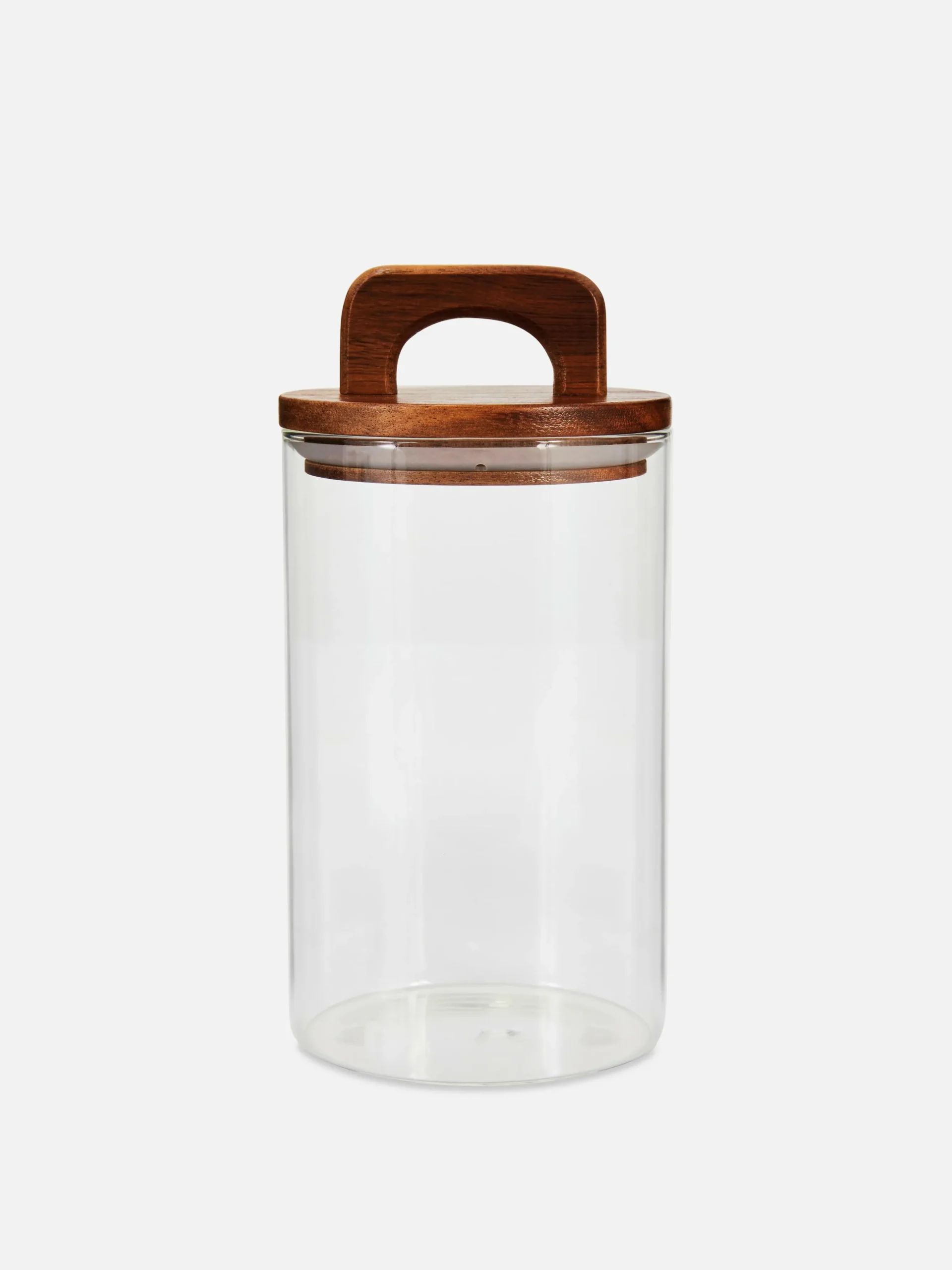 Medium Glazen Pot Met Houten Deksel