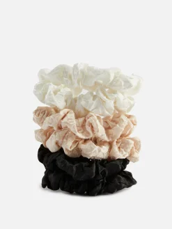 Micro-scrunchies Met Textuur, Set Van 6