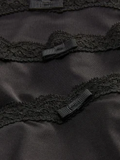 Microvezel Hipsterslips Met Kanten Rand, Set Van 3