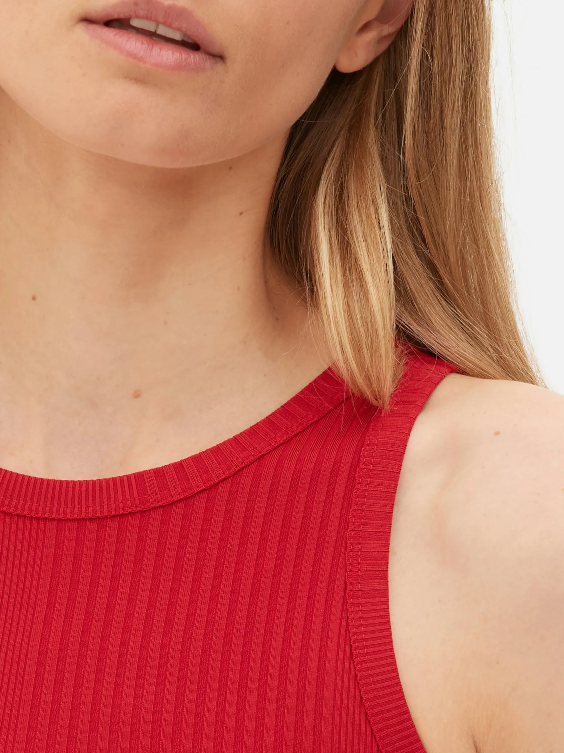 Midi-jurk Van Ribstof Met Racerback