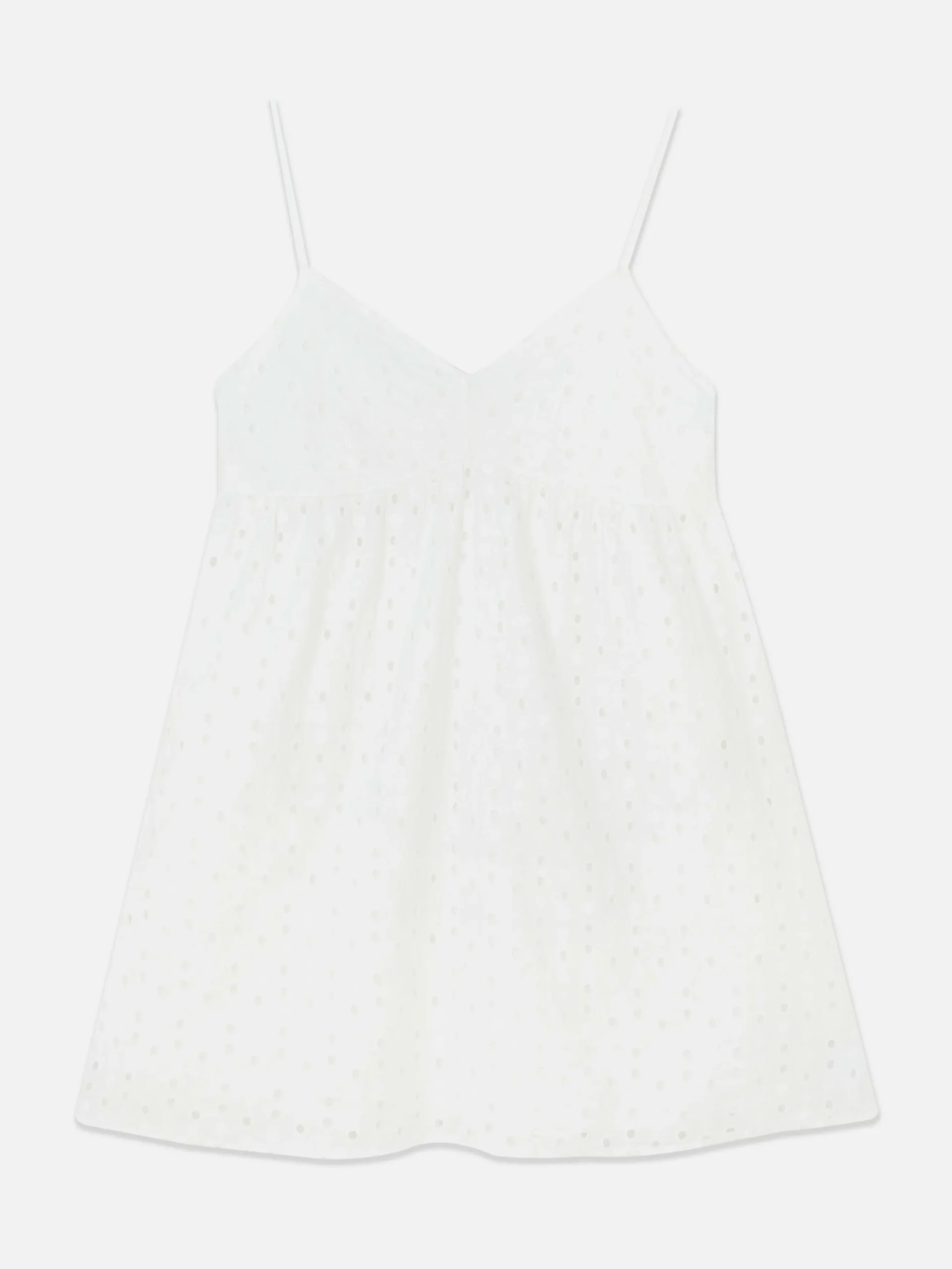 Mini-jurk Met Bandjes En Broderie Anglaise