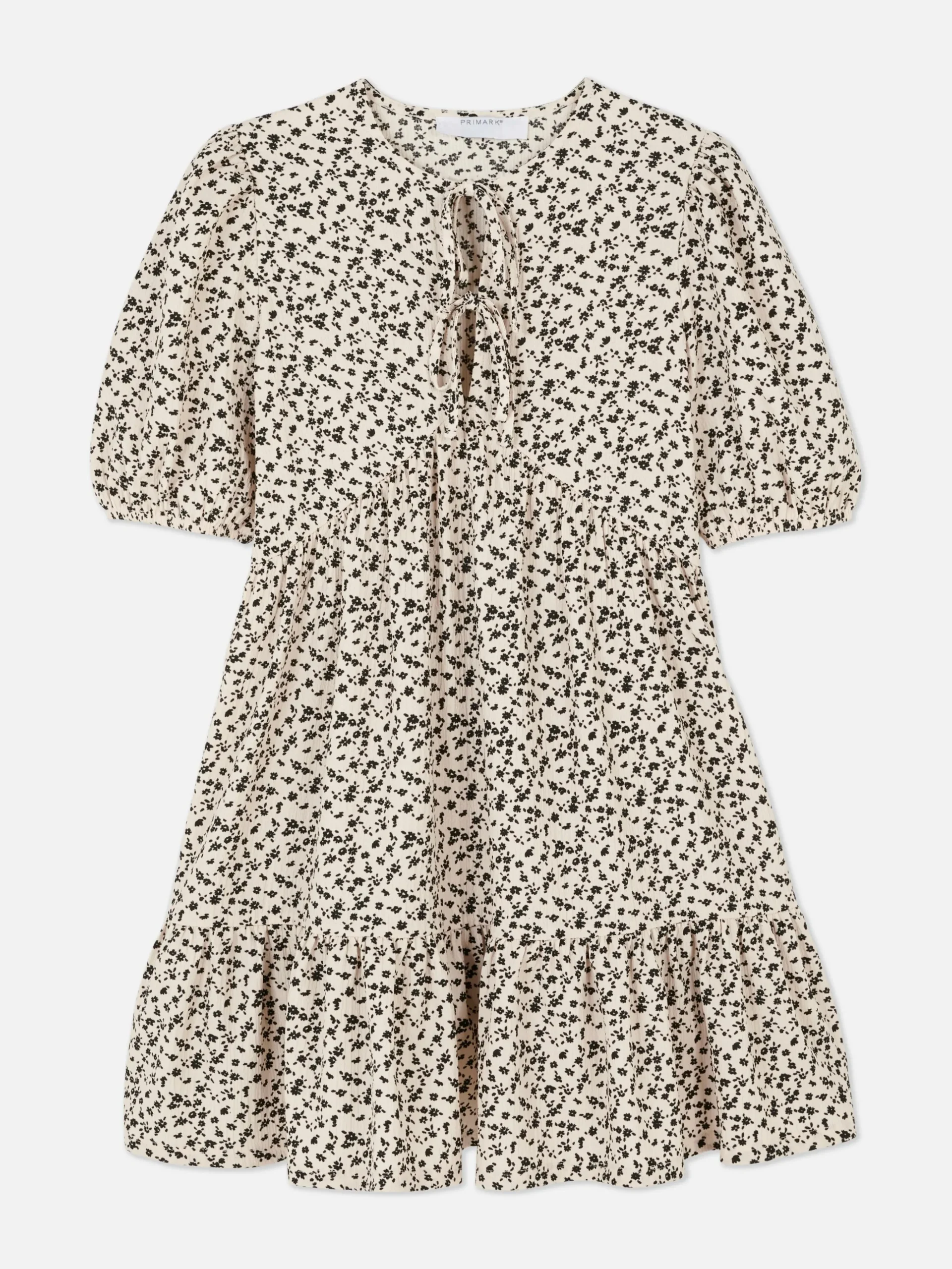 Mini-jurk Met Smokwerk Van Kreukelstof