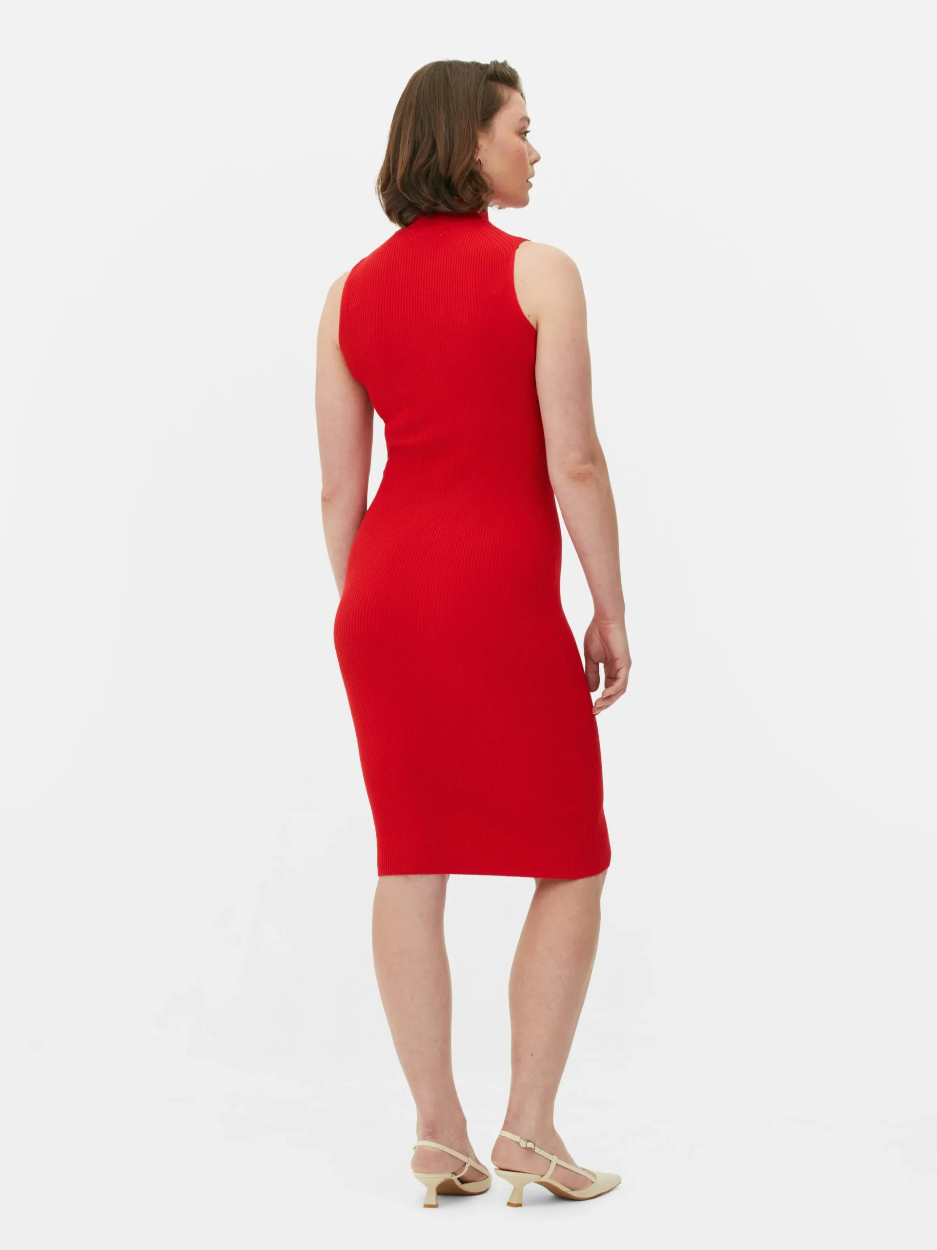 Mouwloze Gebreide Midi-jurk