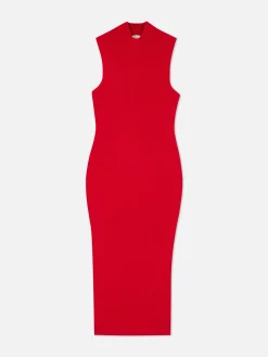 Mouwloze Gebreide Midi-jurk
