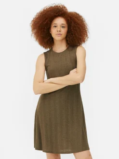 Mouwloze Geribde Mini-jurk