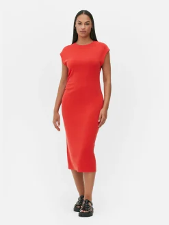 Mouwloze Midi-jurk Met Ruches