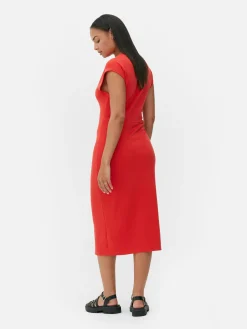 Mouwloze Midi-jurk Met Ruches