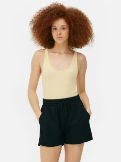 Naadloze Bodysuit Van Ribstof Met U-hals