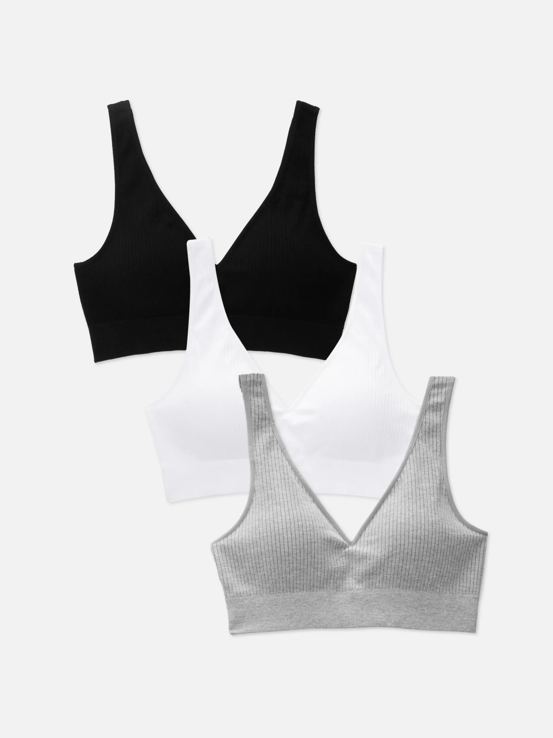 Naadloze Bralette Met V-hals, Set Van 3