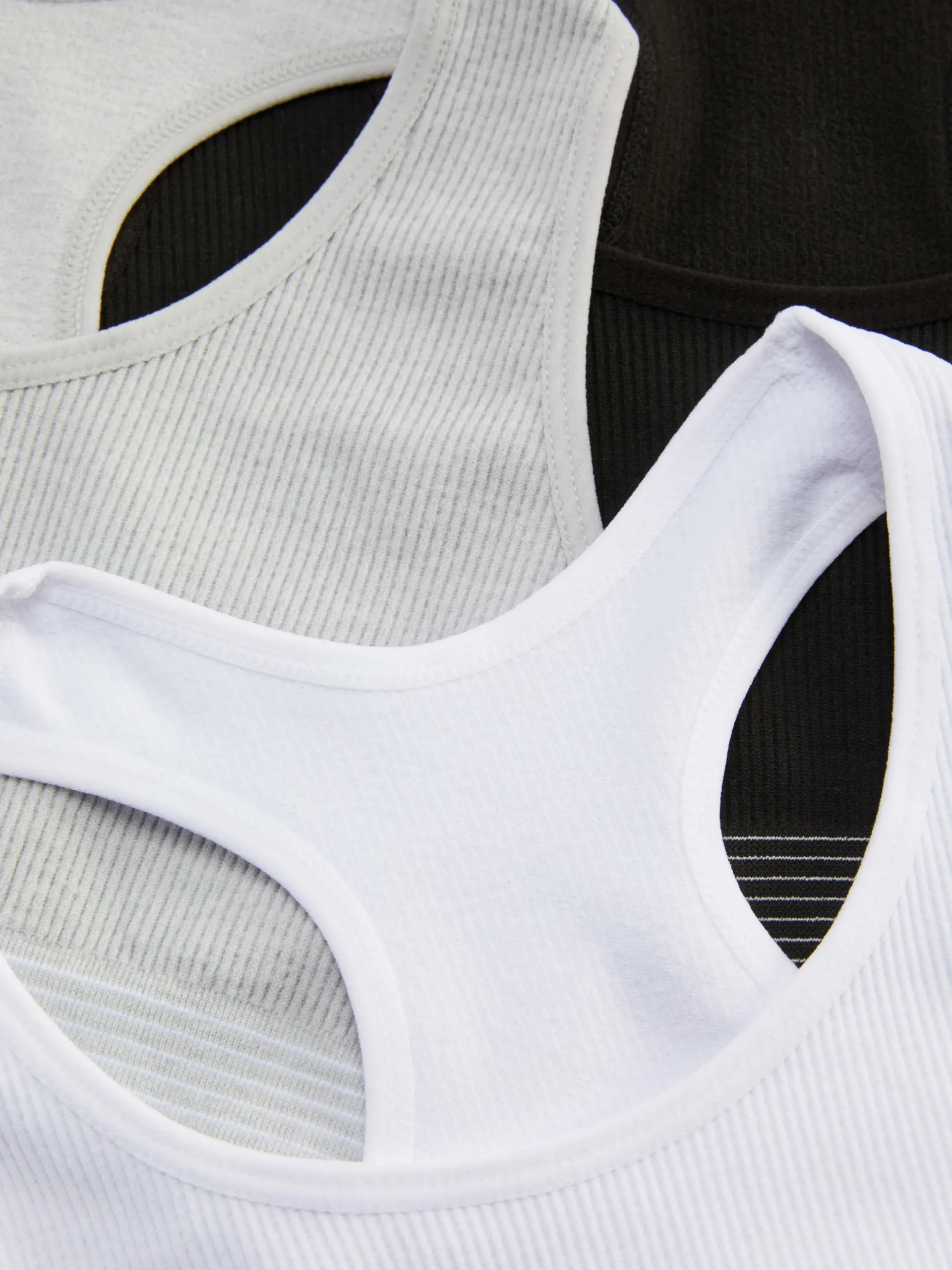 Naadloze Korte Tops Met Racerback, Set Van 3