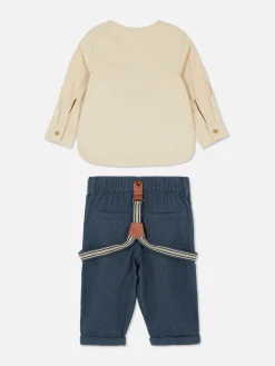 Overhemd Met Knoopsluiting En Broek Met Bretels