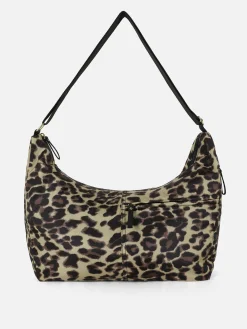 Oversized Schoudertas Met Luipaardmotief