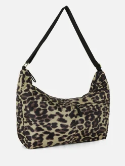 Oversized Schoudertas Met Luipaardmotief