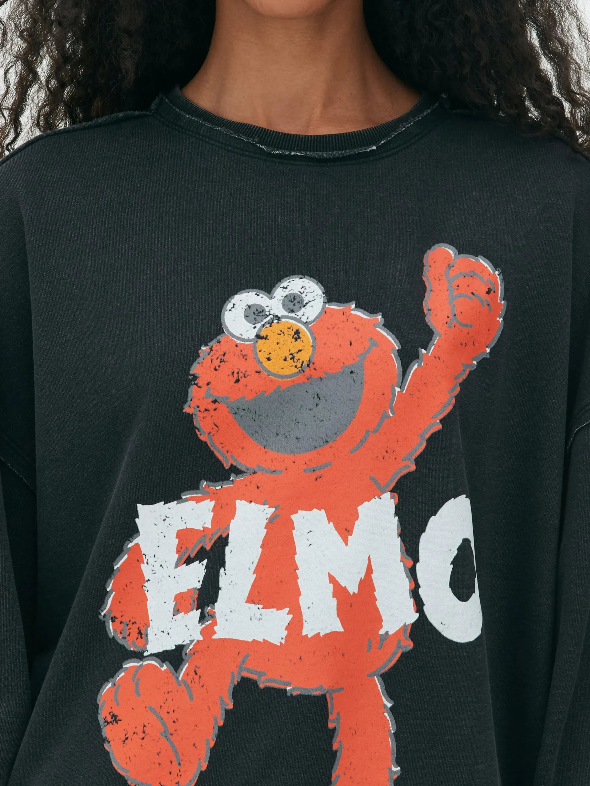 Oversized Sweatshirt Met Sesamstraat-print