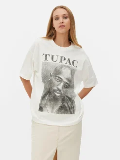 Oversized T-shirt Met Print Tupac