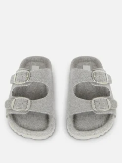 Pantoffels Met Voetbed En Twee Vilten Bandjes