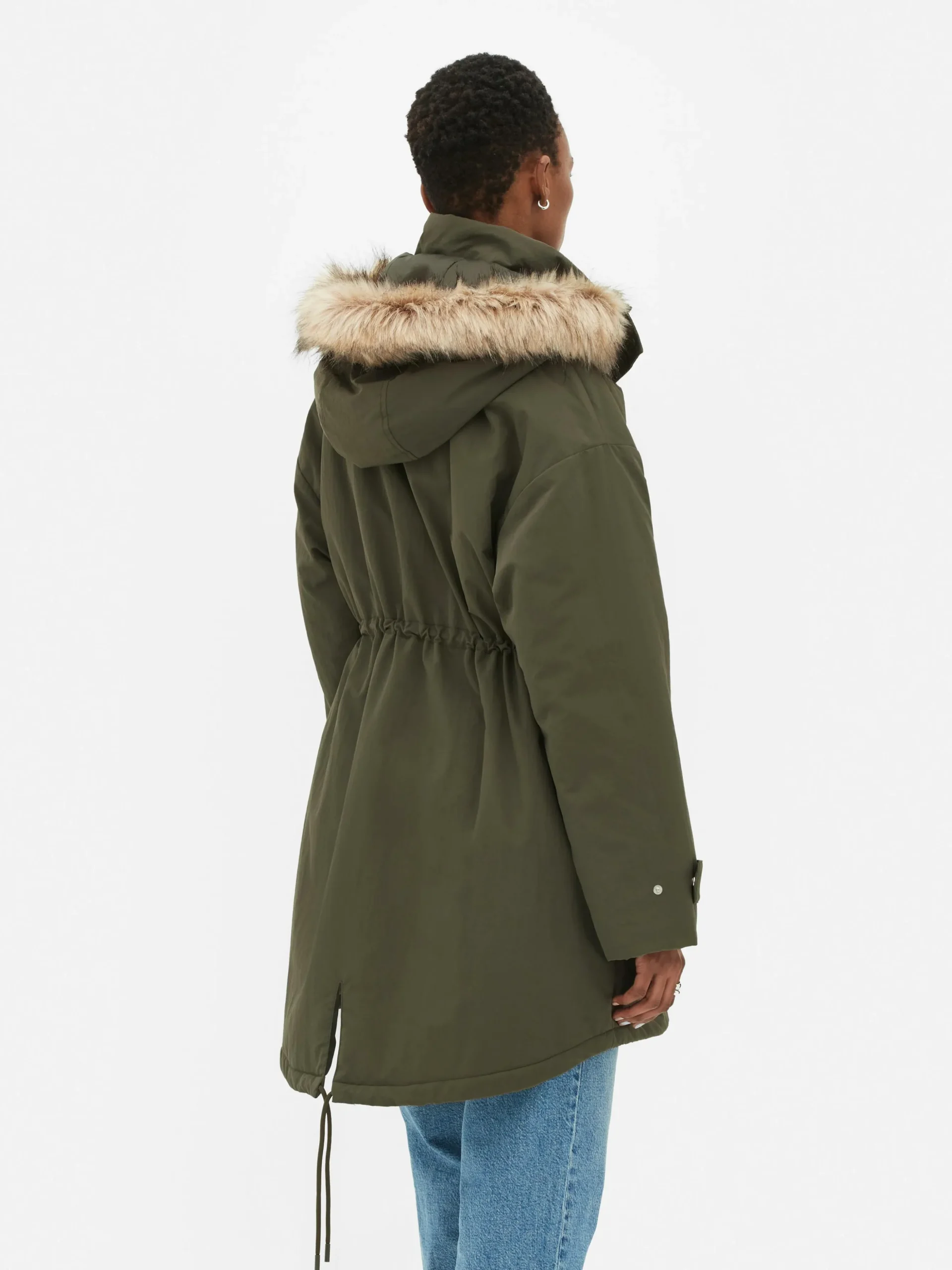 Parka Met Capuchon Met Imitatiebontrand