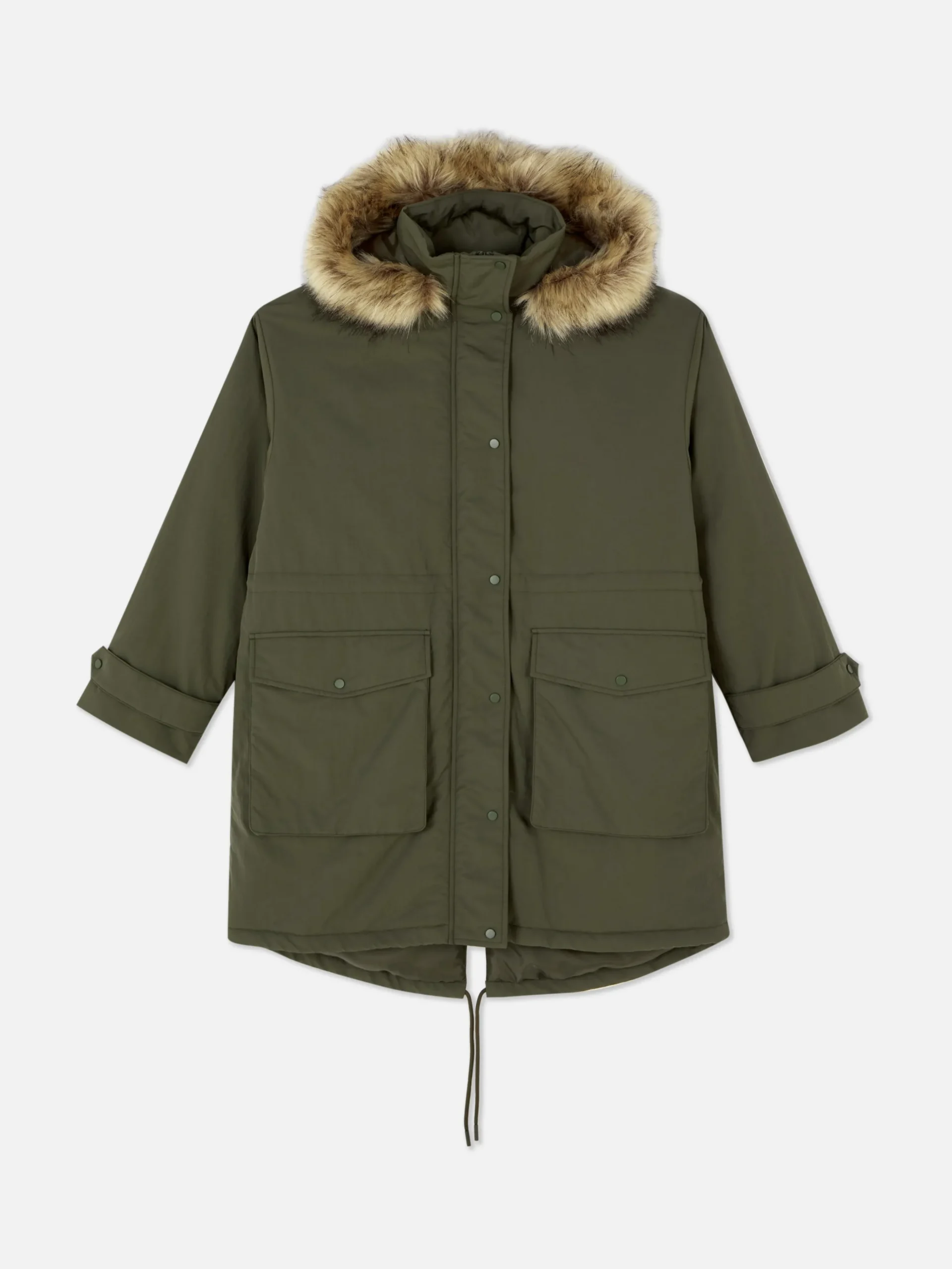 Parka Met Capuchon Met Imitatiebontrand