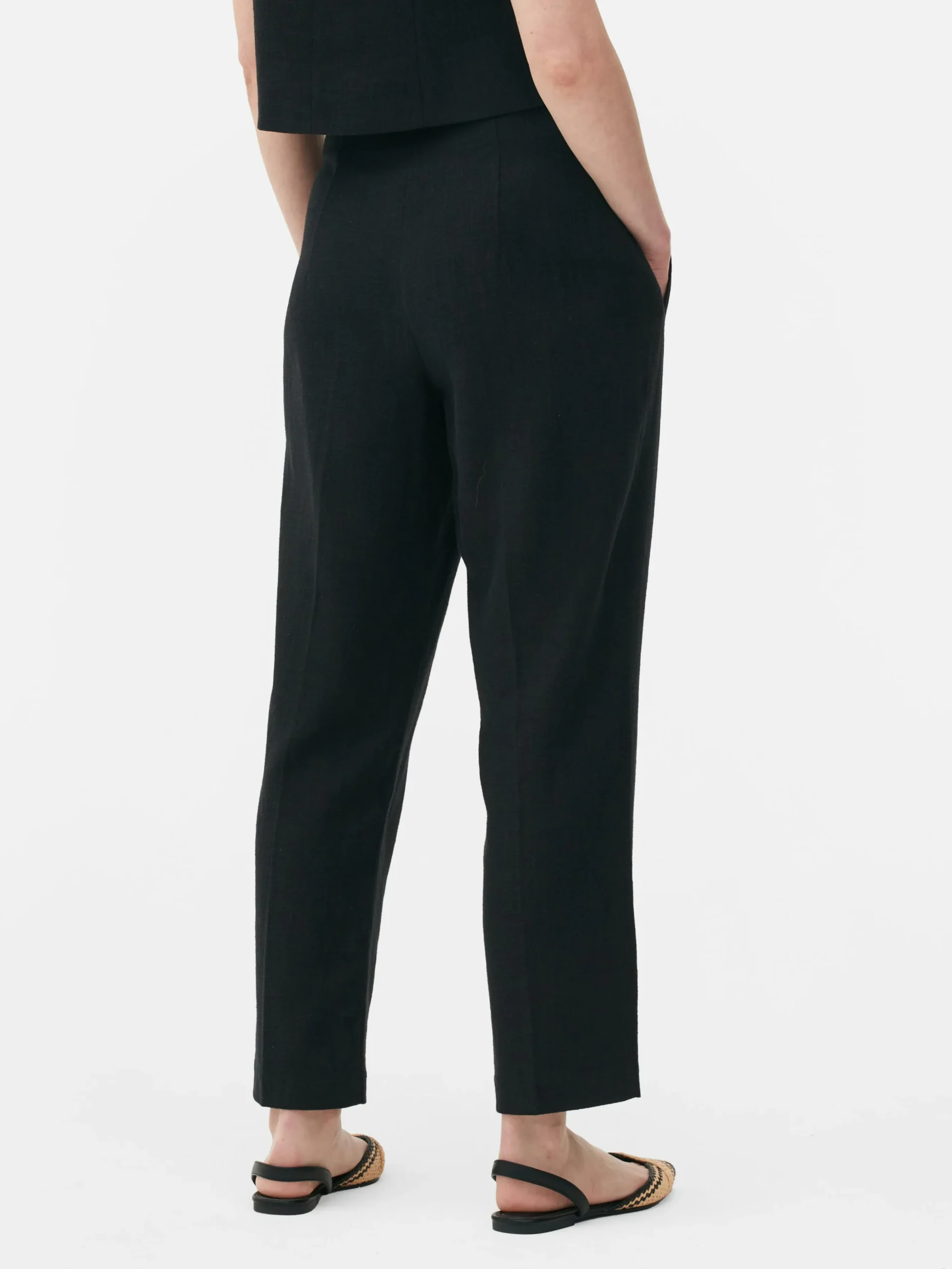 Pinstitch-broek Met Hoge Taille