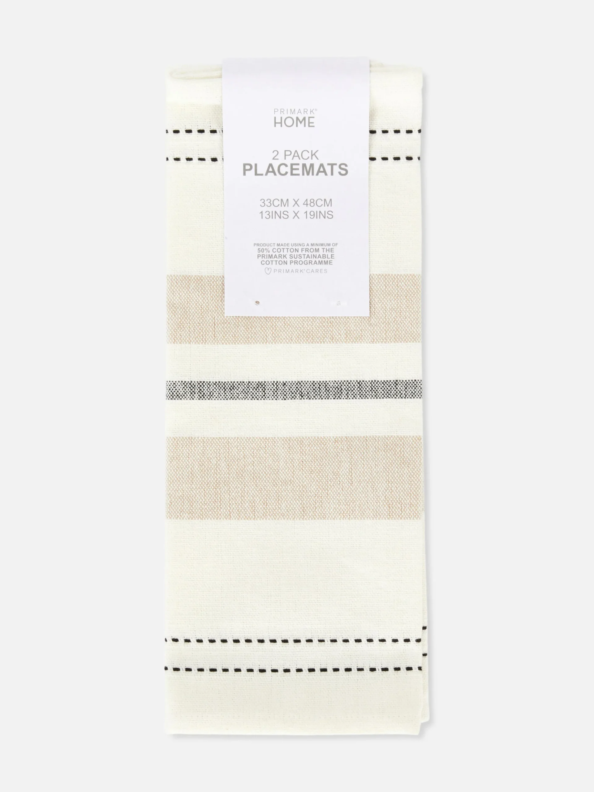 Placemats Van Gestreepte Stof, Set Van 2