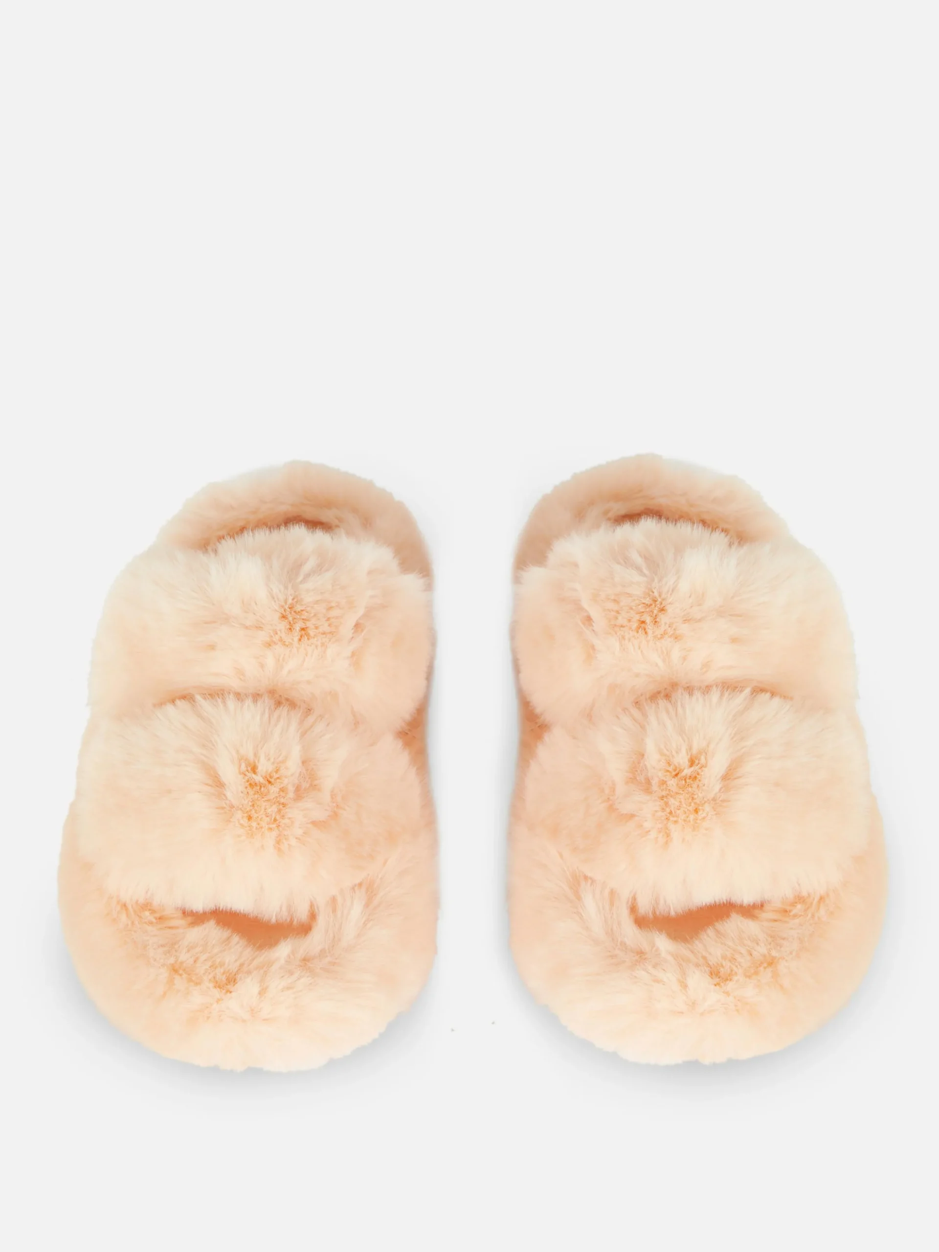 Pluizige Pantoffels Met Dubbele Bandjes