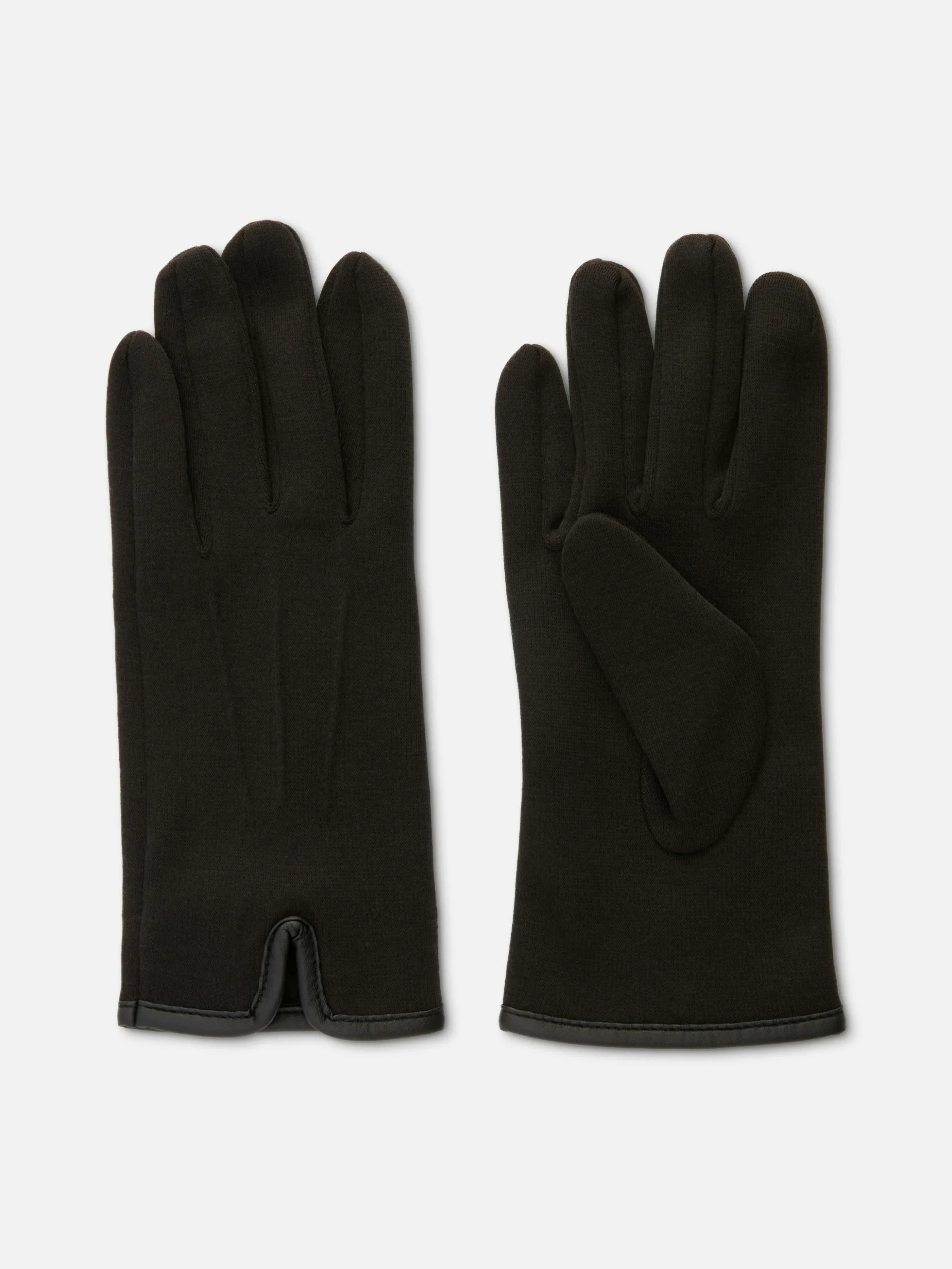Ponte-gebreide Handschoenen Imitatieleren Afwerking