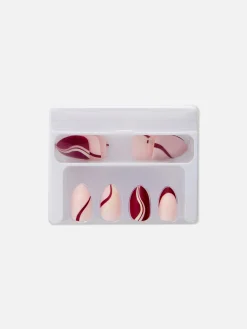 PS... Amandelvormige Glanzende Kunstnagels Met Swirl