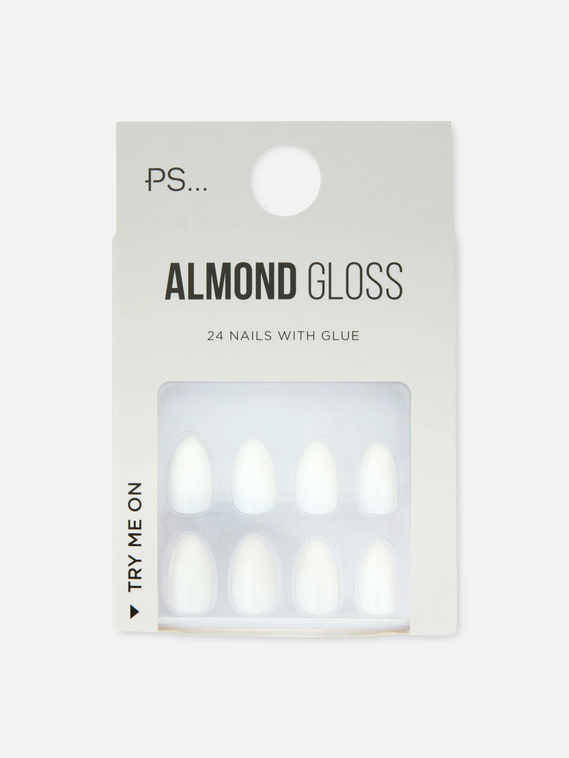 PS... Amandelwitte Glanzende Kunstnagels