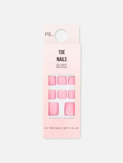 PS... Glanzende Kunstnagels Voor Je Tenen