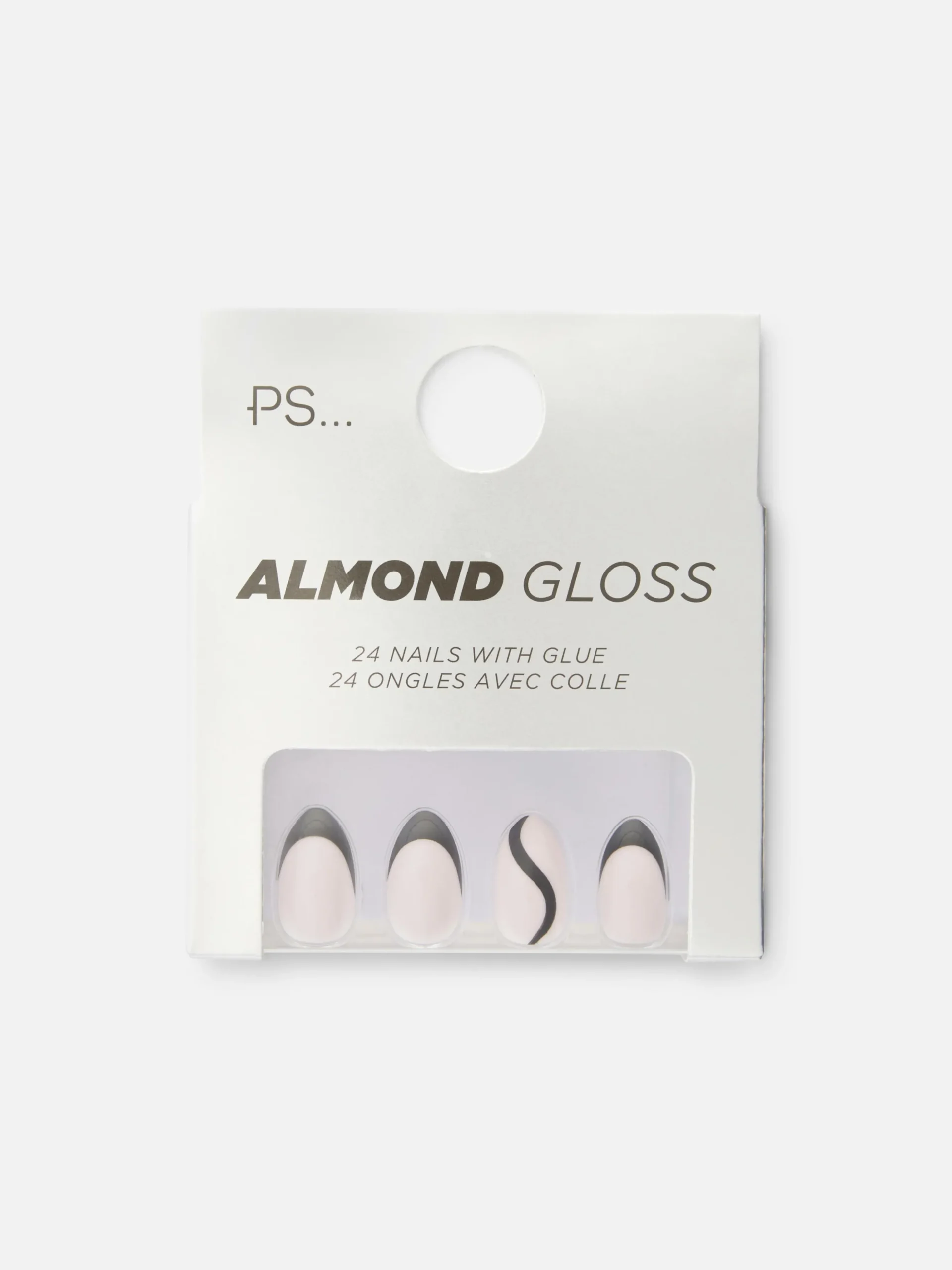 PS... Glanzende Kunstnagels Met Contrasterende Tip