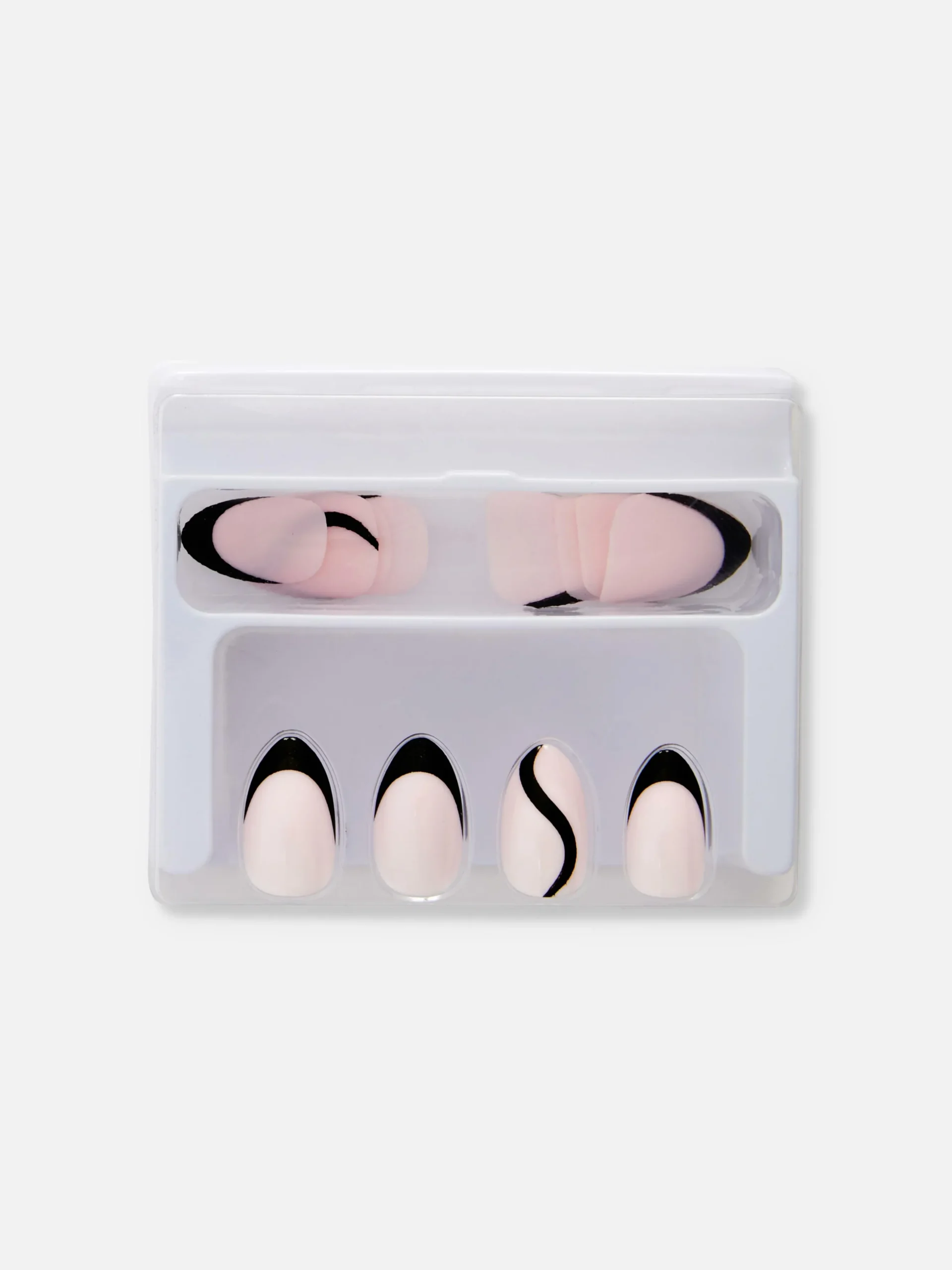 PS... Glanzende Kunstnagels Met Contrasterende Tip