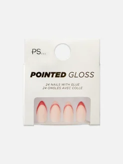 PS... Puntige Kunstnagels Met Contrasterende Tip