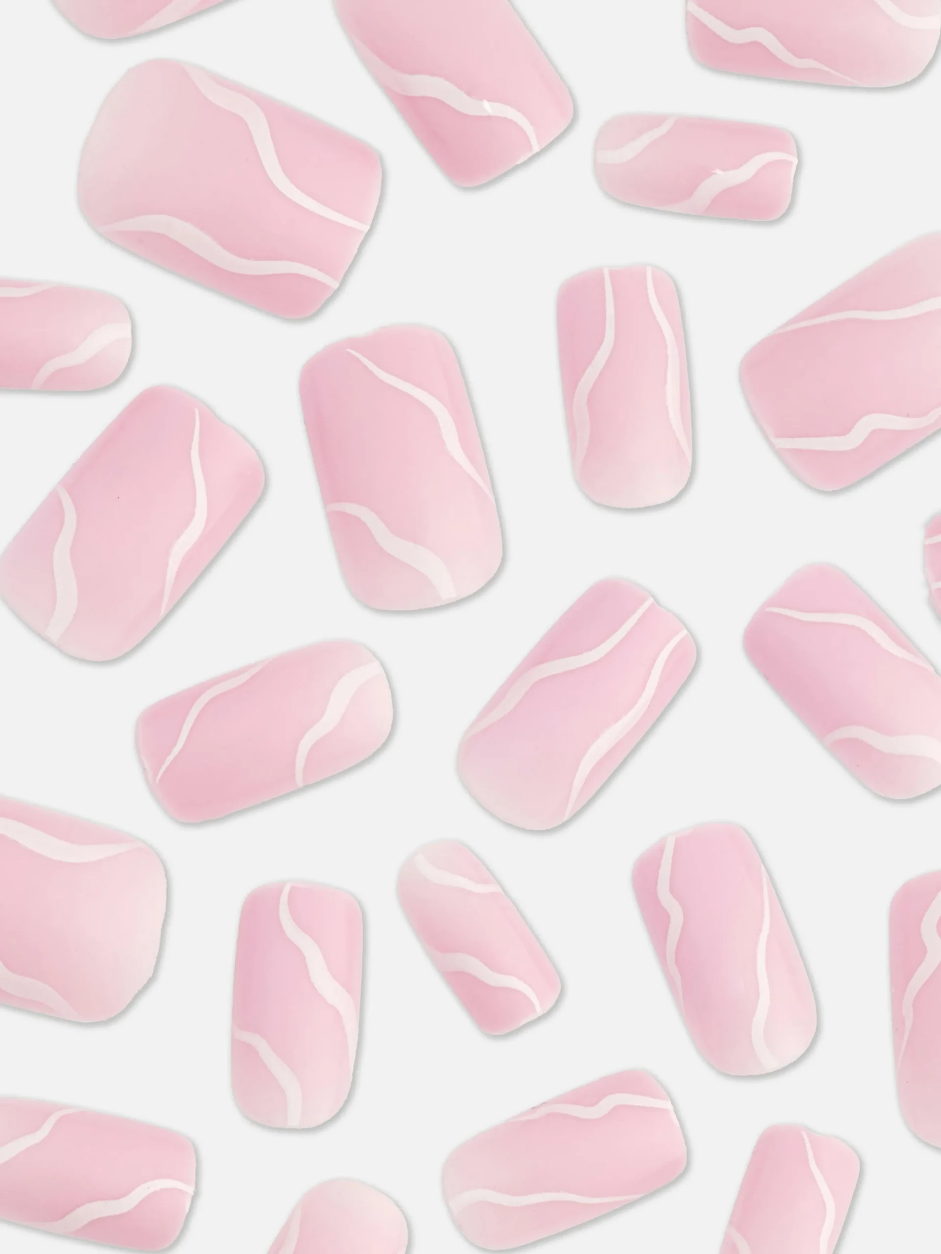 PS... Vierkante Glanzende Kunstnagels Met Swirl