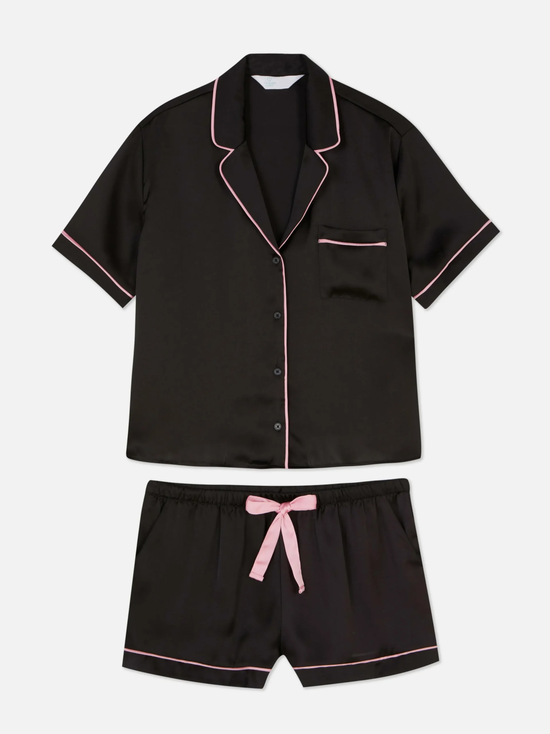 Pyjamaset Met Nachthemd En Korte Broek Van Satijn