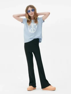 Ribbroek Met Wijduitlopende Pijpen