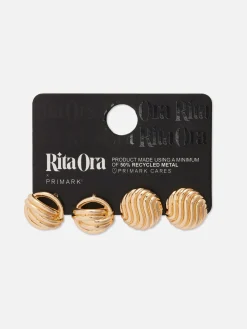 Robuuste Sculpturale Oorknopjes Rita Ora, Set Van 2