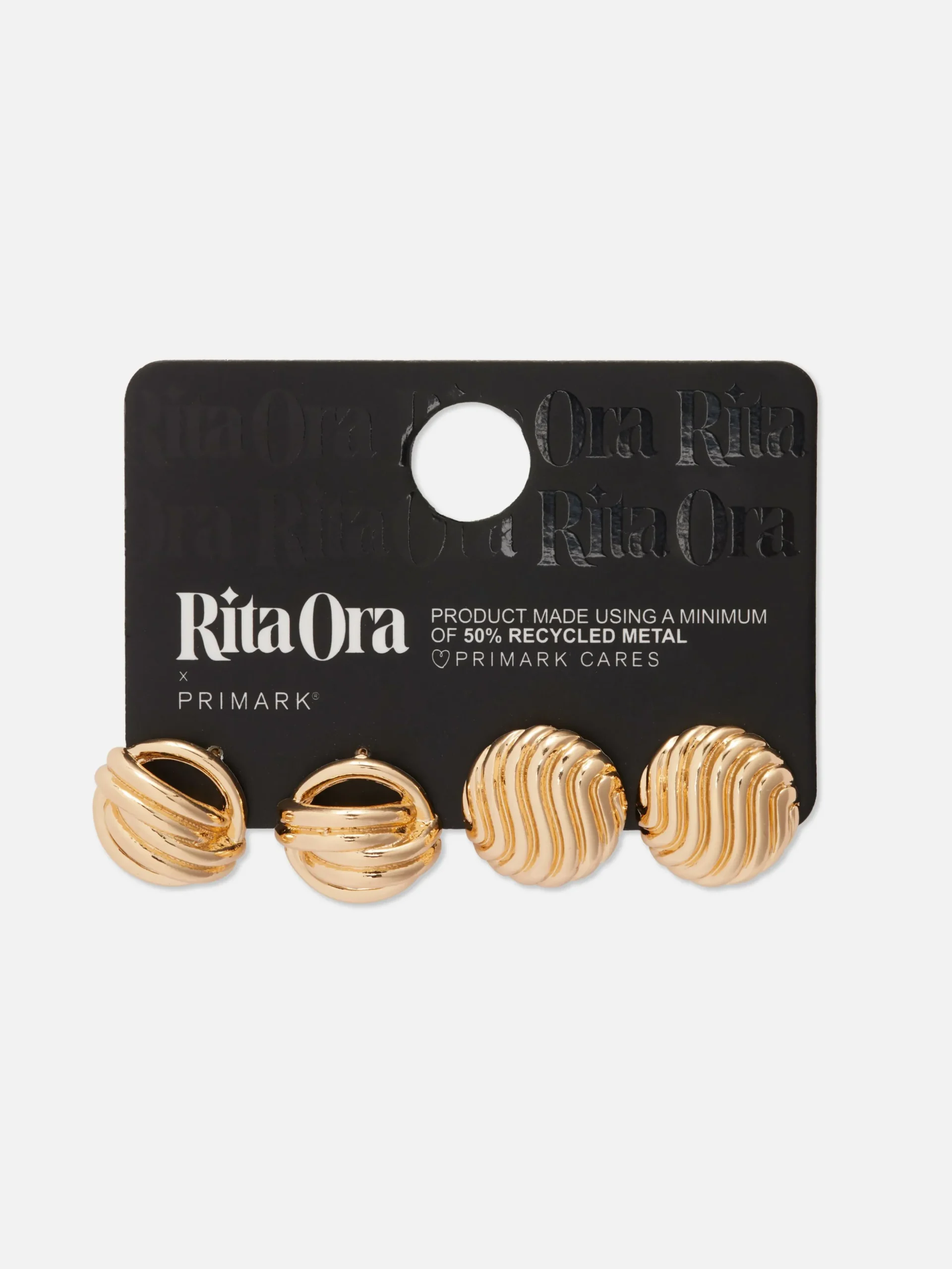 Robuuste Sculpturale Oorknopjes Rita Ora, Set Van 2