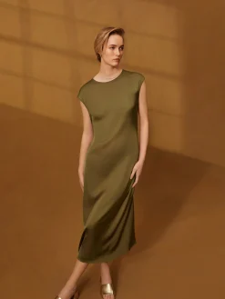 Satijnen Midi-jurk Van The Edit
