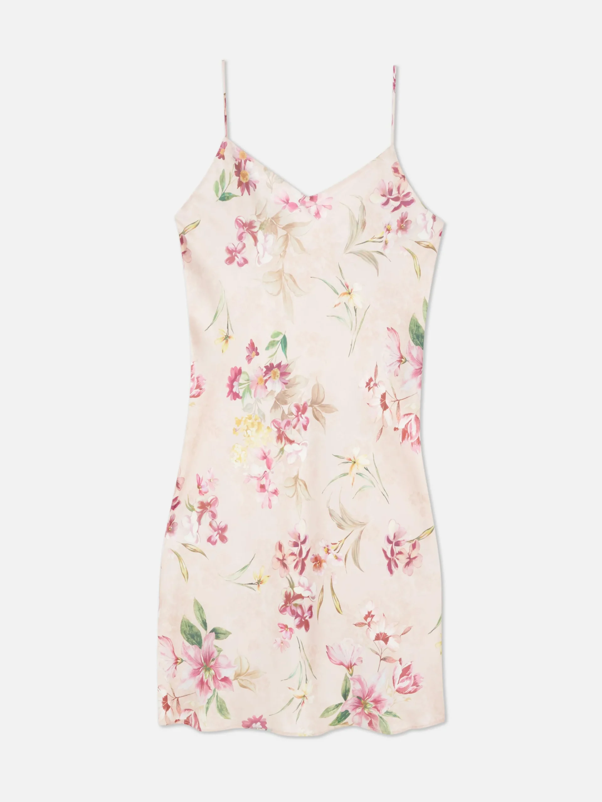 Satijnen Nachtjapon Met Bloemenprint