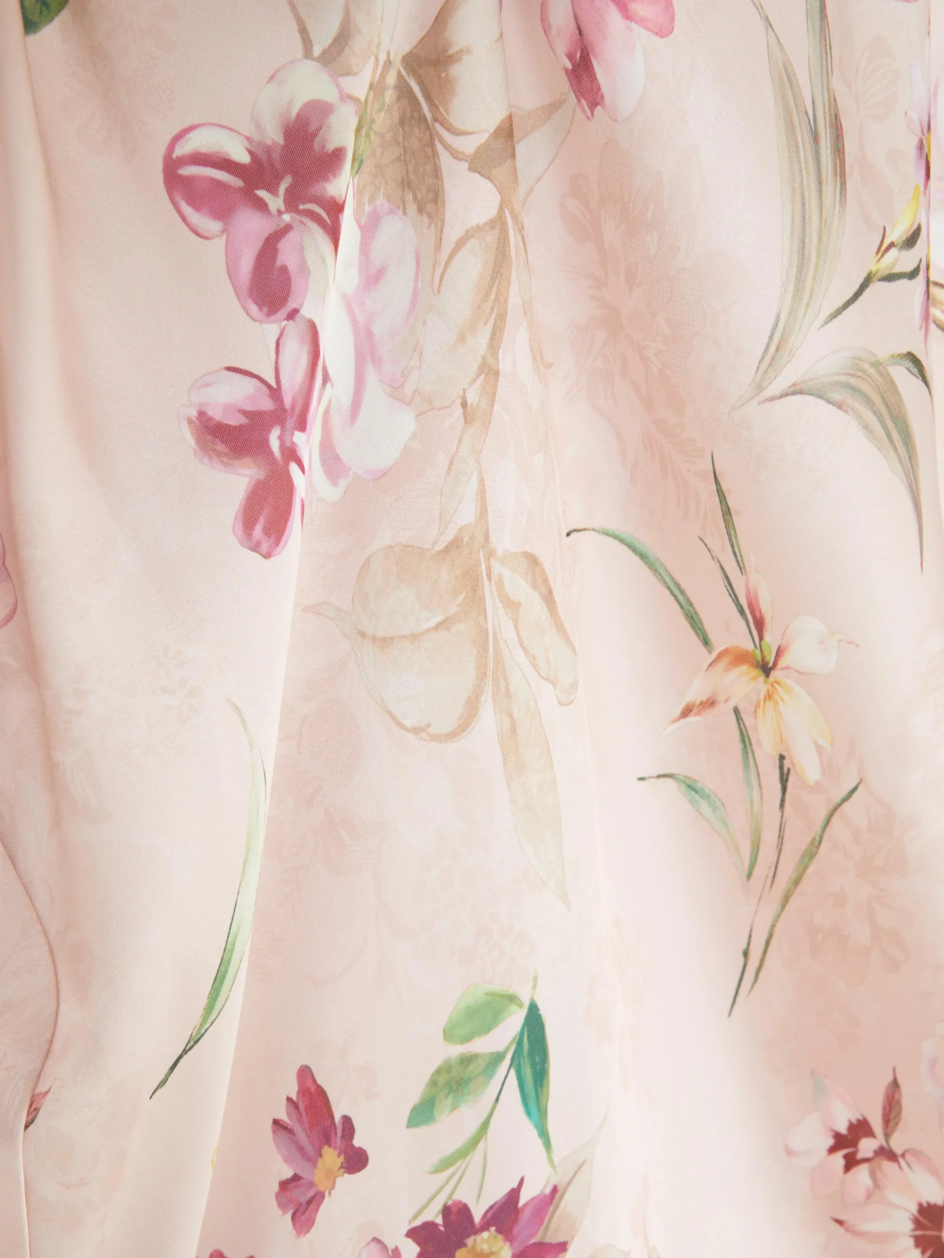 Satijnen Nachtjapon Met Bloemenprint
